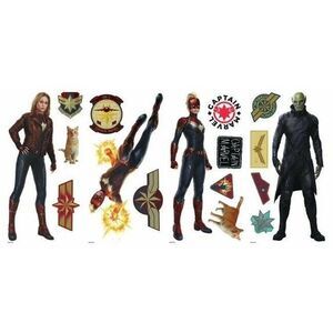 Captain Marvel Wall Decals Peel and Stick Stickers Room Decor Superheroes NEW